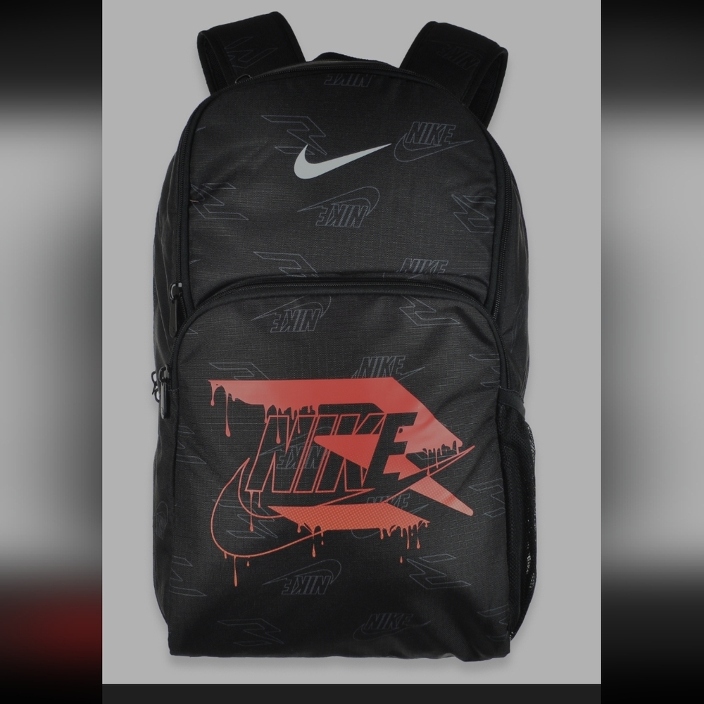 Black red Nike 3 graffiti logo backpack bookbag school bag travel NWOT tote